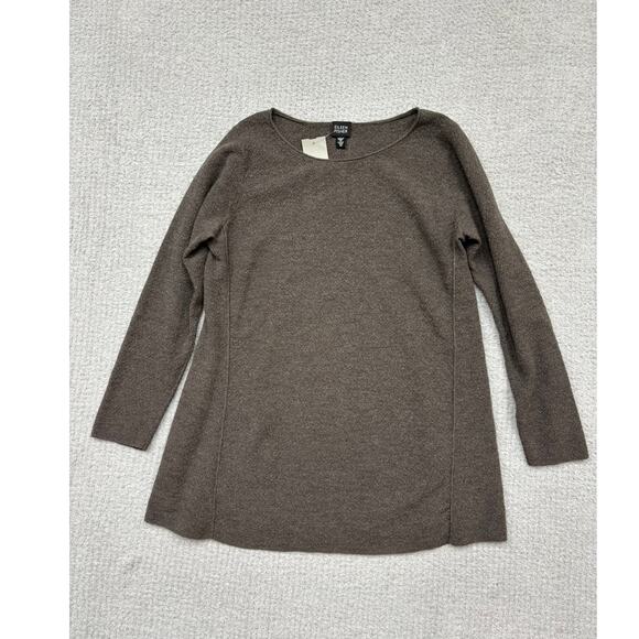 Eileen Fisher Brown Long Sleeve Wool Shirt Size M #58881 - Picture 1 of 3